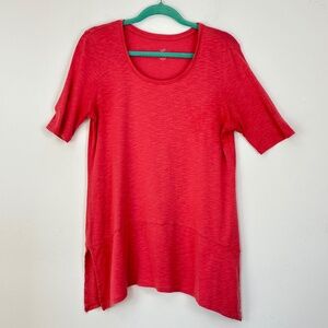 J. Jill Women's 100% Pima Cotton Short Sleeve Salmon Tunic Sz M Casual Beach